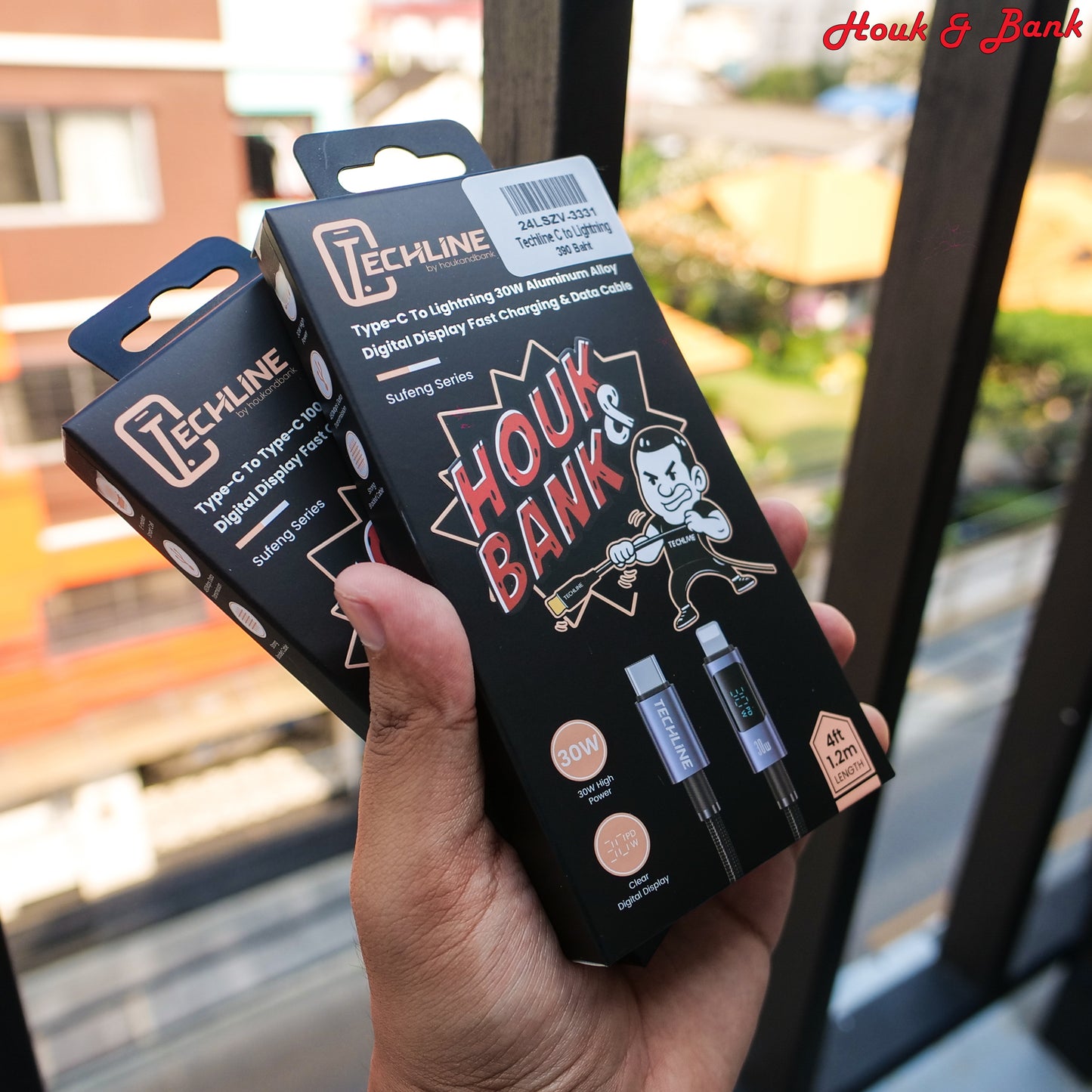 New สาย Techline สำหรับ iPhone , Android มีหน้าจอเเสดงผล 2.0