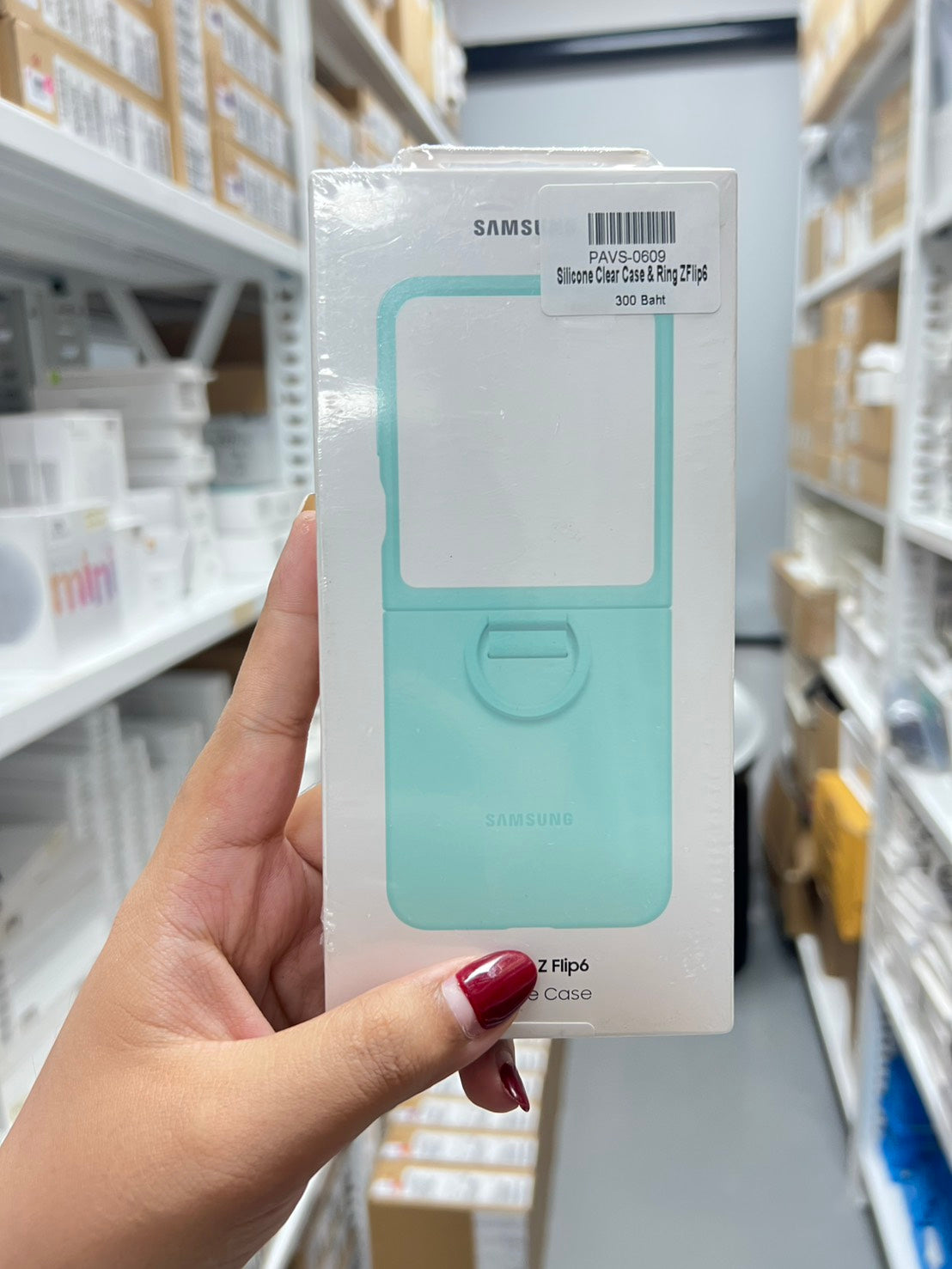 Silicone Case with Ring Mint Galaxy Z Flip6