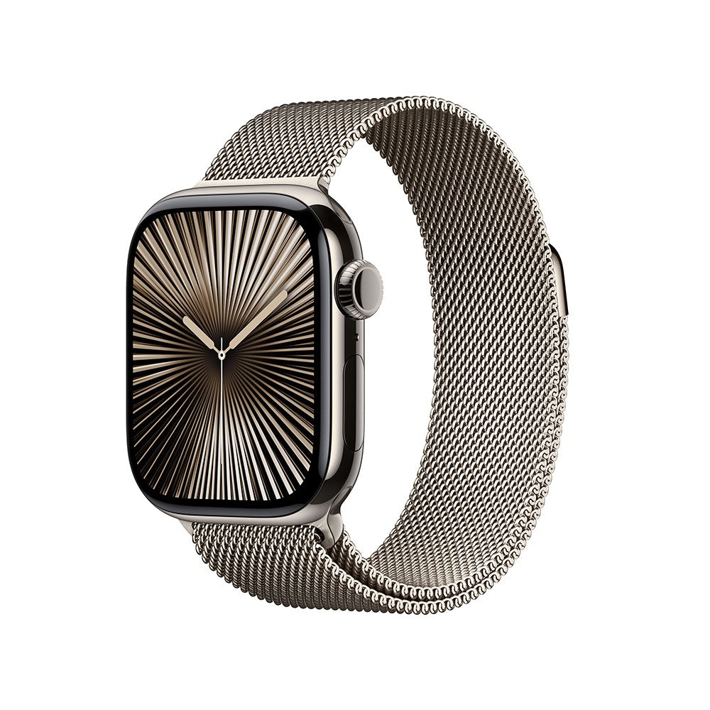 New Apple Watch S10 42mm (GPS+Cellular) Natural Titanium Case with Natural Milanese Loop (A3001)
